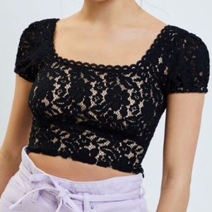 Lottie Moss black lace bustier crop top!🖤